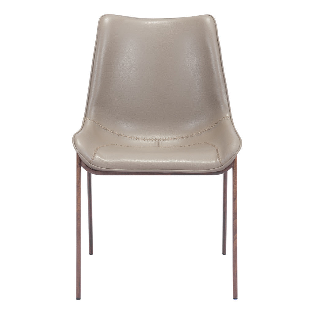 Walnut Solid Back Dining Chairs - Set of 2