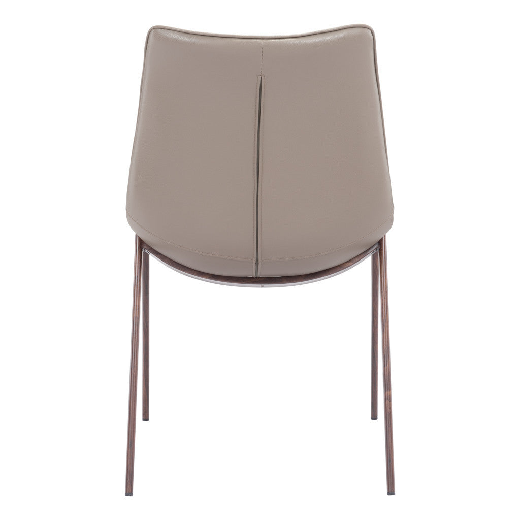 Walnut Solid Back Dining Chairs - Set of 2