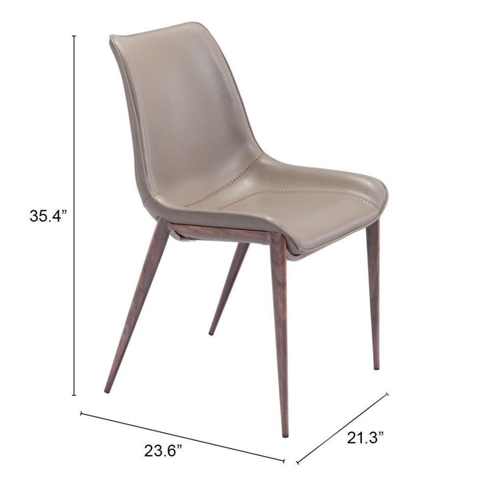 Walnut Solid Back Dining Chairs - Set of 2