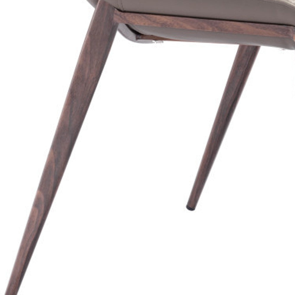 Walnut Solid Back Dining Chairs - Set of 2