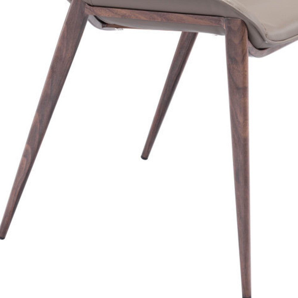 Walnut Solid Back Dining Chairs - Set of 2