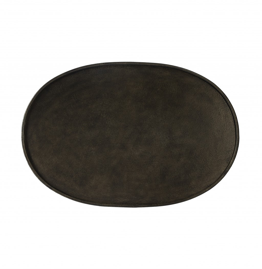 Silver Aluminum Oval Coffee Table image 4