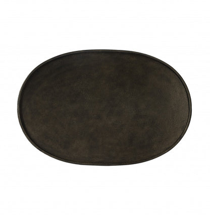 Silver Aluminum Oval Coffee Table image 4