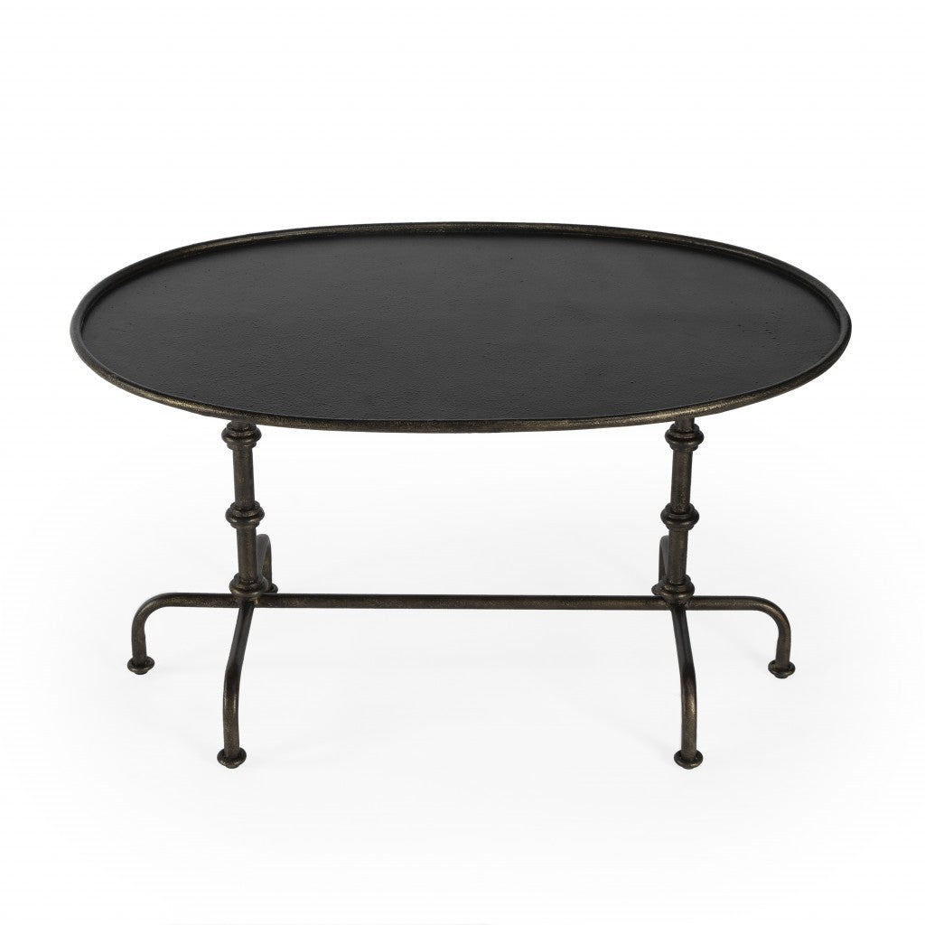 Silver Aluminum Oval Coffee Table image 3