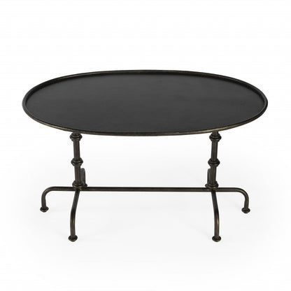 Silver Aluminum Oval Coffee Table image 3