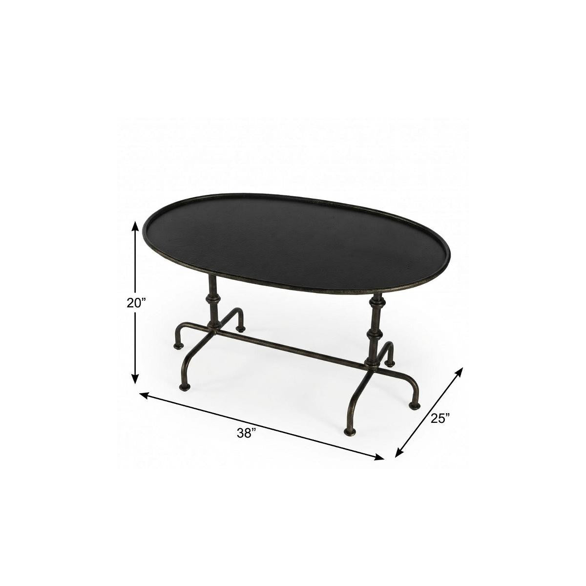 Silver Aluminum Oval Coffee Table image 8
