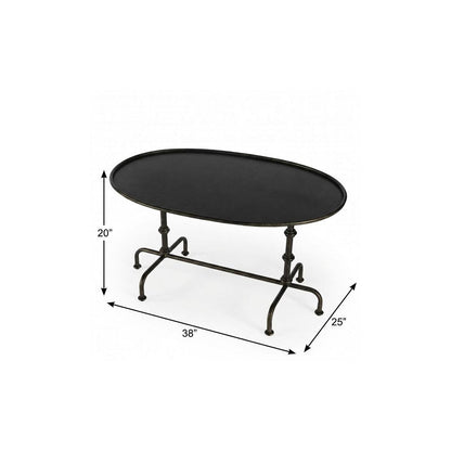 Silver Aluminum Oval Coffee Table image 8