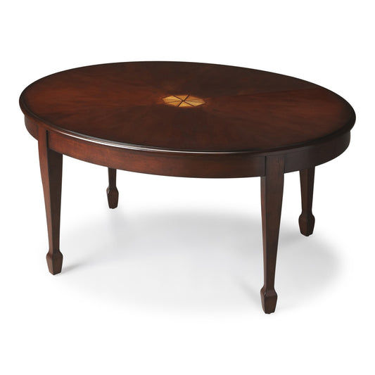 Dark Brown & Brown Oval Coffee Table