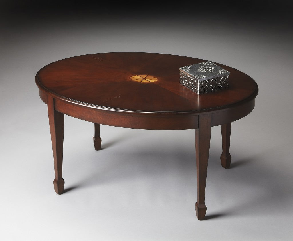 Dark Brown & Brown Oval Coffee Table