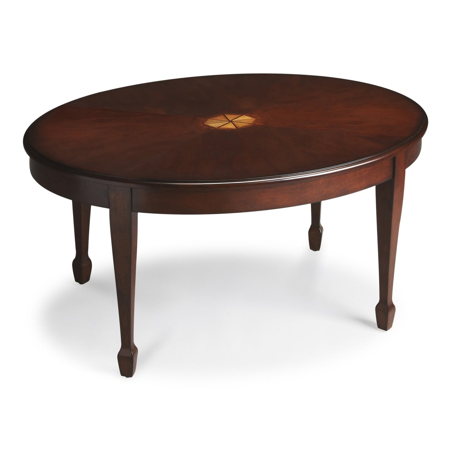 Dark Brown & Brown Oval Coffee Table