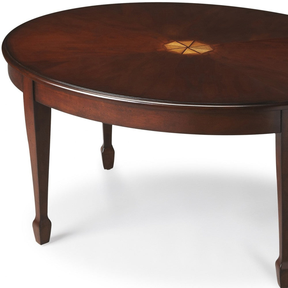 Dark Brown & Brown Oval Coffee Table