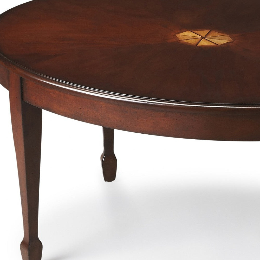 Dark Brown & Brown Oval Coffee Table