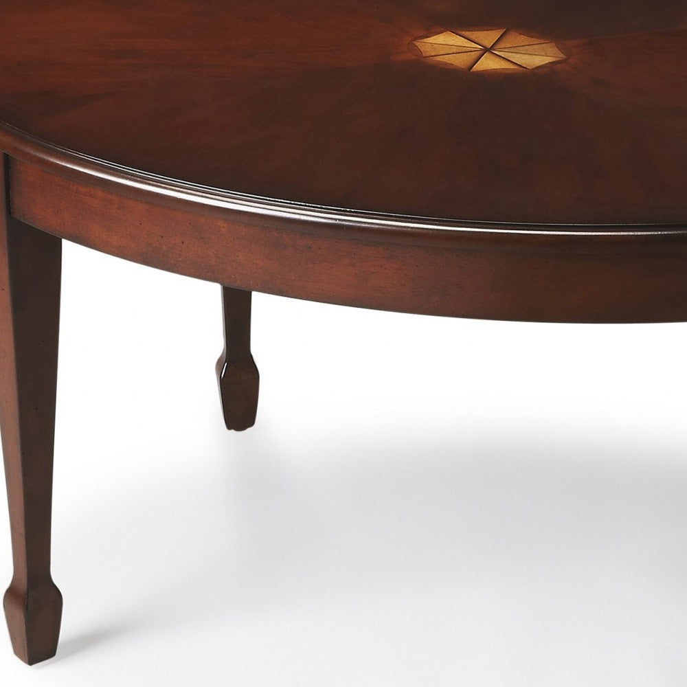 Dark Brown & Brown Oval Coffee Table
