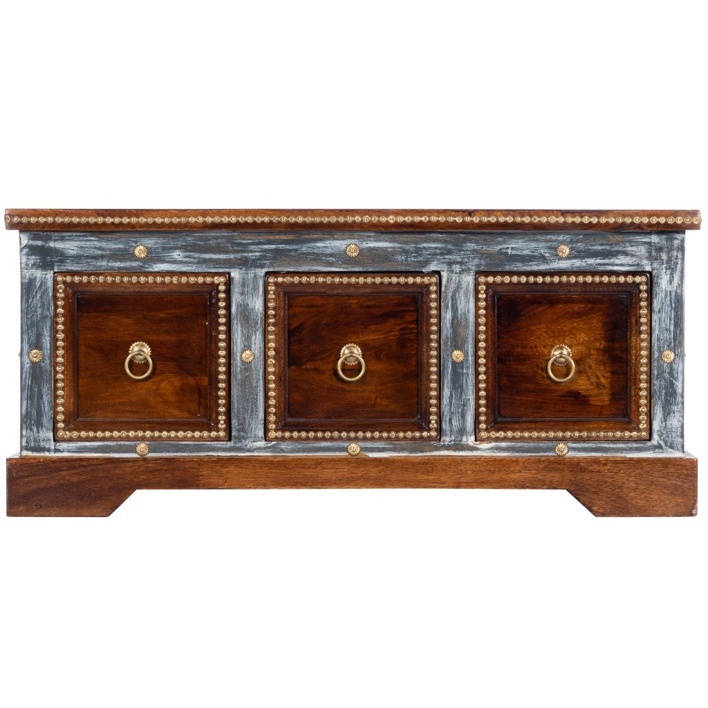 Wood & Hand Painted Storage Coffee Table