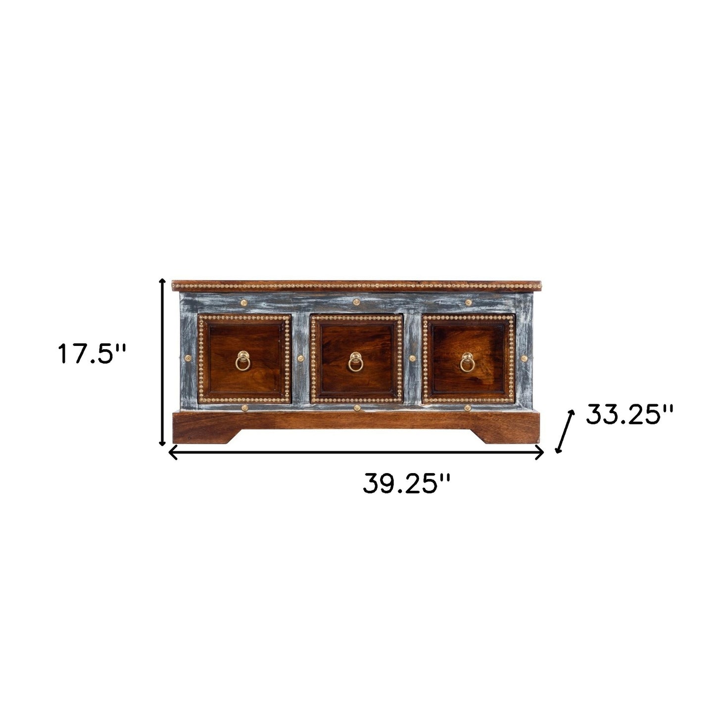 Wood & Hand Painted Storage Coffee Table