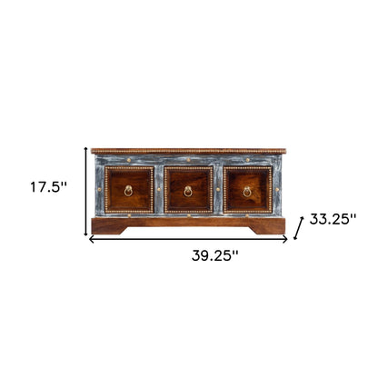 Wood & Hand Painted Storage Coffee Table