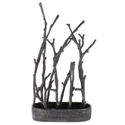 Gray Metal Tree Branches Tabletop Sculpture