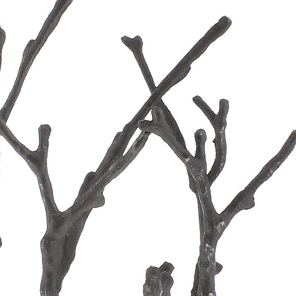 Gray Metal Tree Branches Tabletop Sculpture