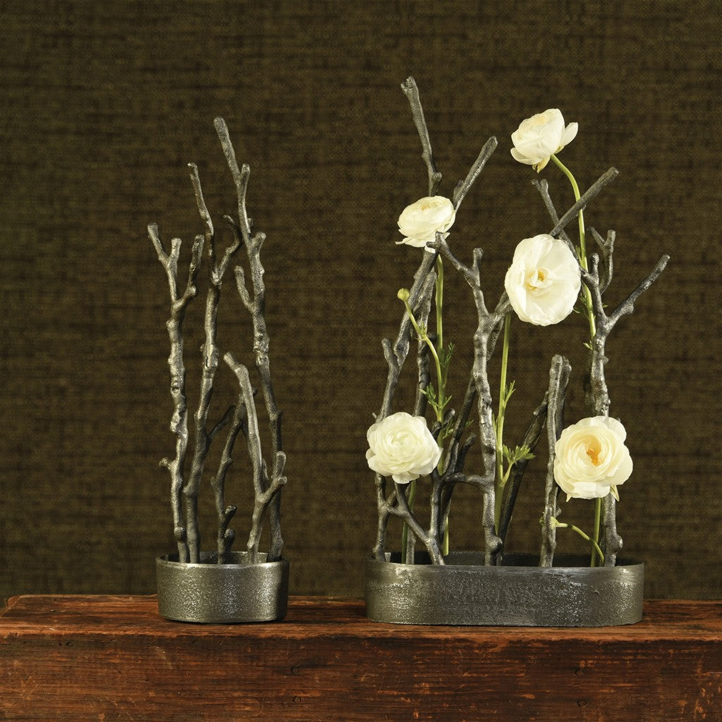 Gray Metal Tree Branches Tabletop Sculpture