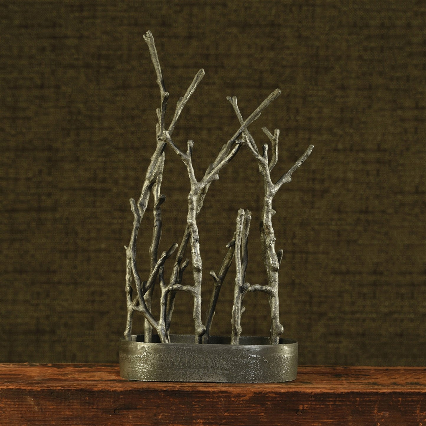 Gray Metal Tree Branches Tabletop Sculpture