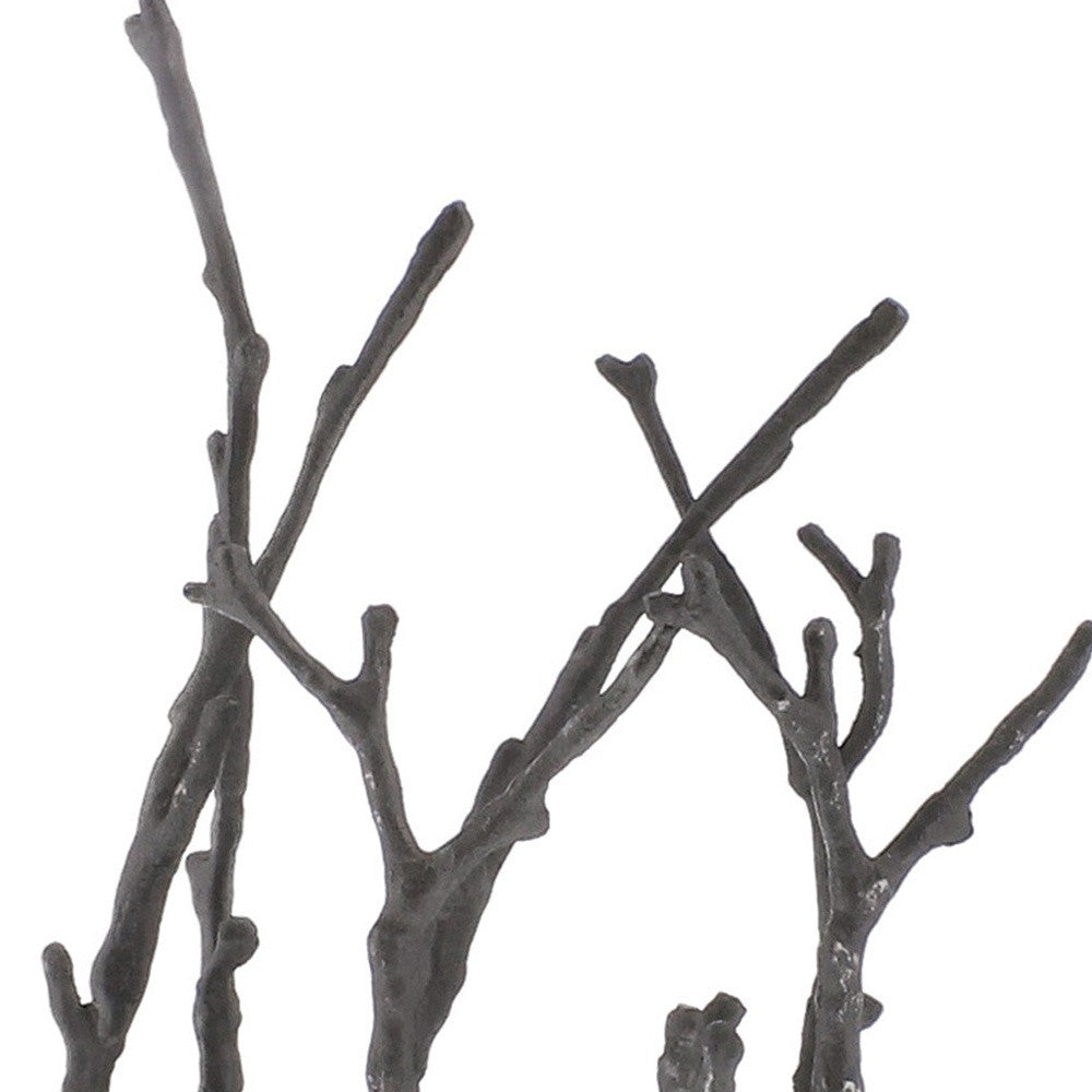 Gray Metal Tree Branches Tabletop Sculpture