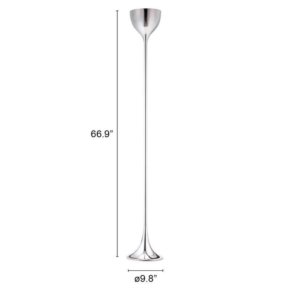 Steel Floor Lamp w/ Silver Steel Shade