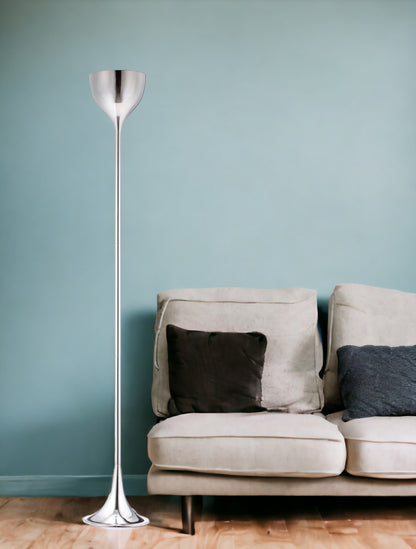 Steel Floor Lamp w/ Silver Steel Shade