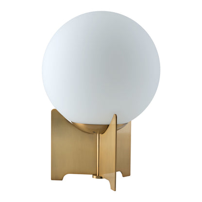 Brass Bedside Table Lamp w/ Off Shade