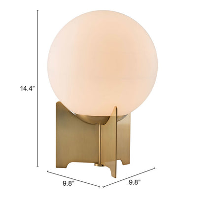 Brass Bedside Table Lamp w/ Off Shade