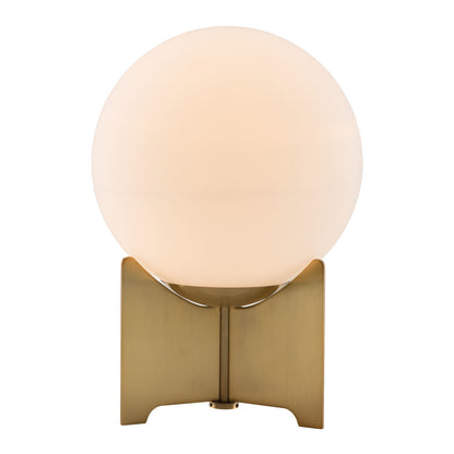 Brass Bedside Table Lamp w/ Off Shade