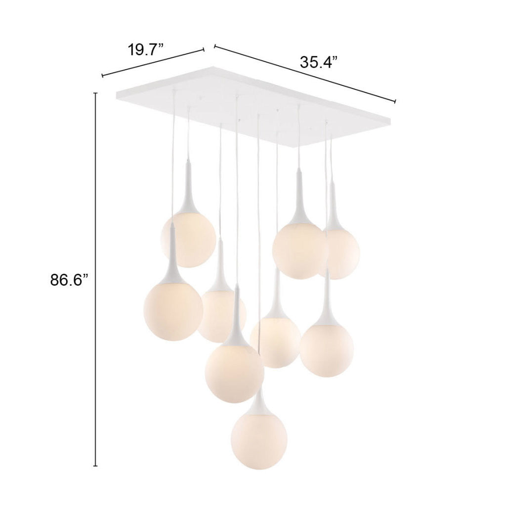 Shaded 9  Light Dimmable Ceiling Light