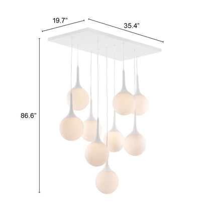 Shaded 9  Light Dimmable Ceiling Light