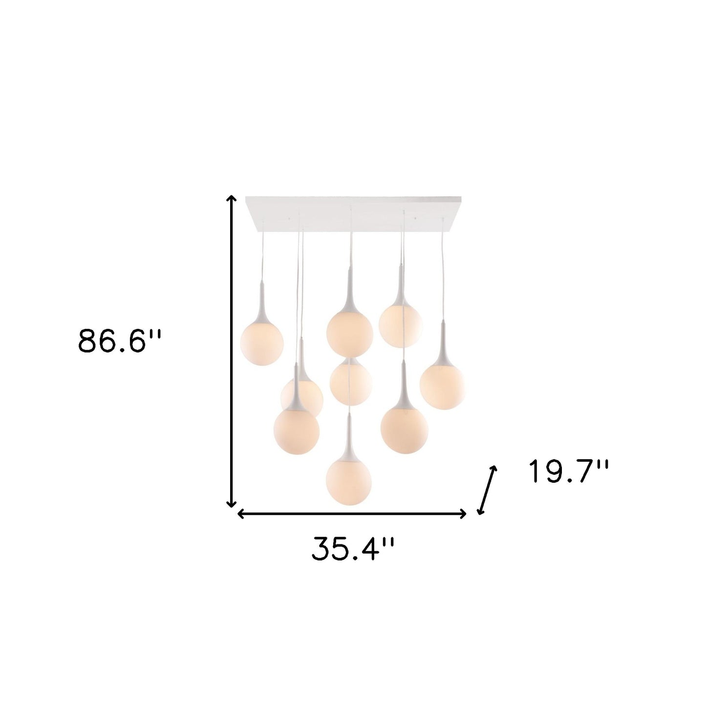 Shaded 9  Light Dimmable Ceiling Light