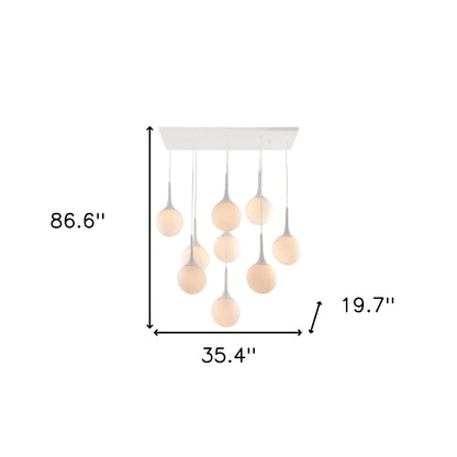 Shaded 9  Light Dimmable Ceiling Light