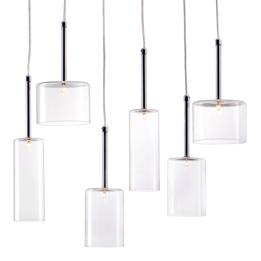 Silver Kitchen Island 6 Light Ceiling Light