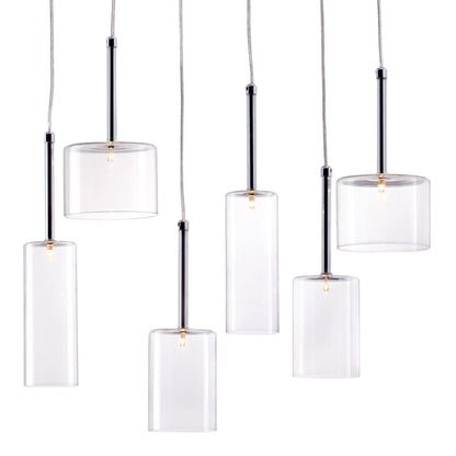 Silver Kitchen Island 6 Light Ceiling Light