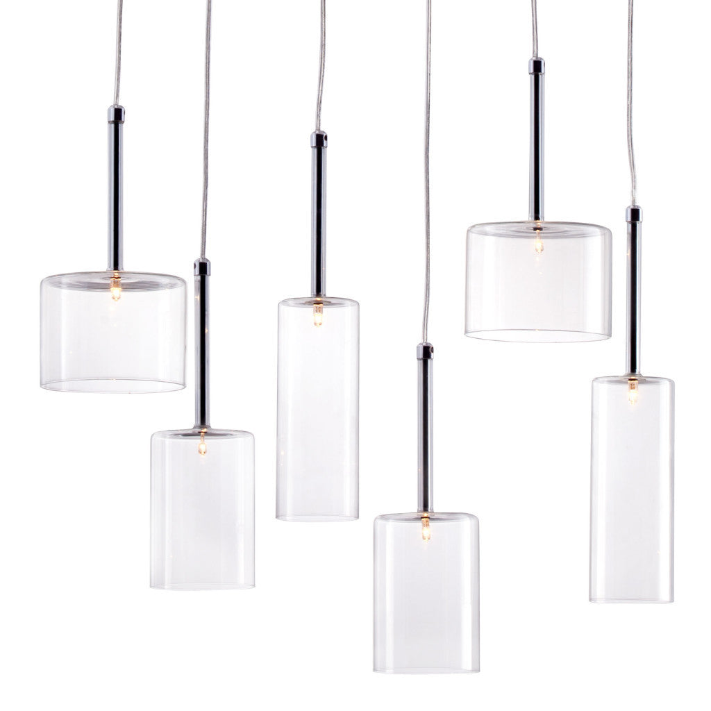 Silver Kitchen Island 6 Light Ceiling Light