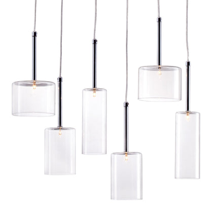 Silver Kitchen Island 6 Light Ceiling Light