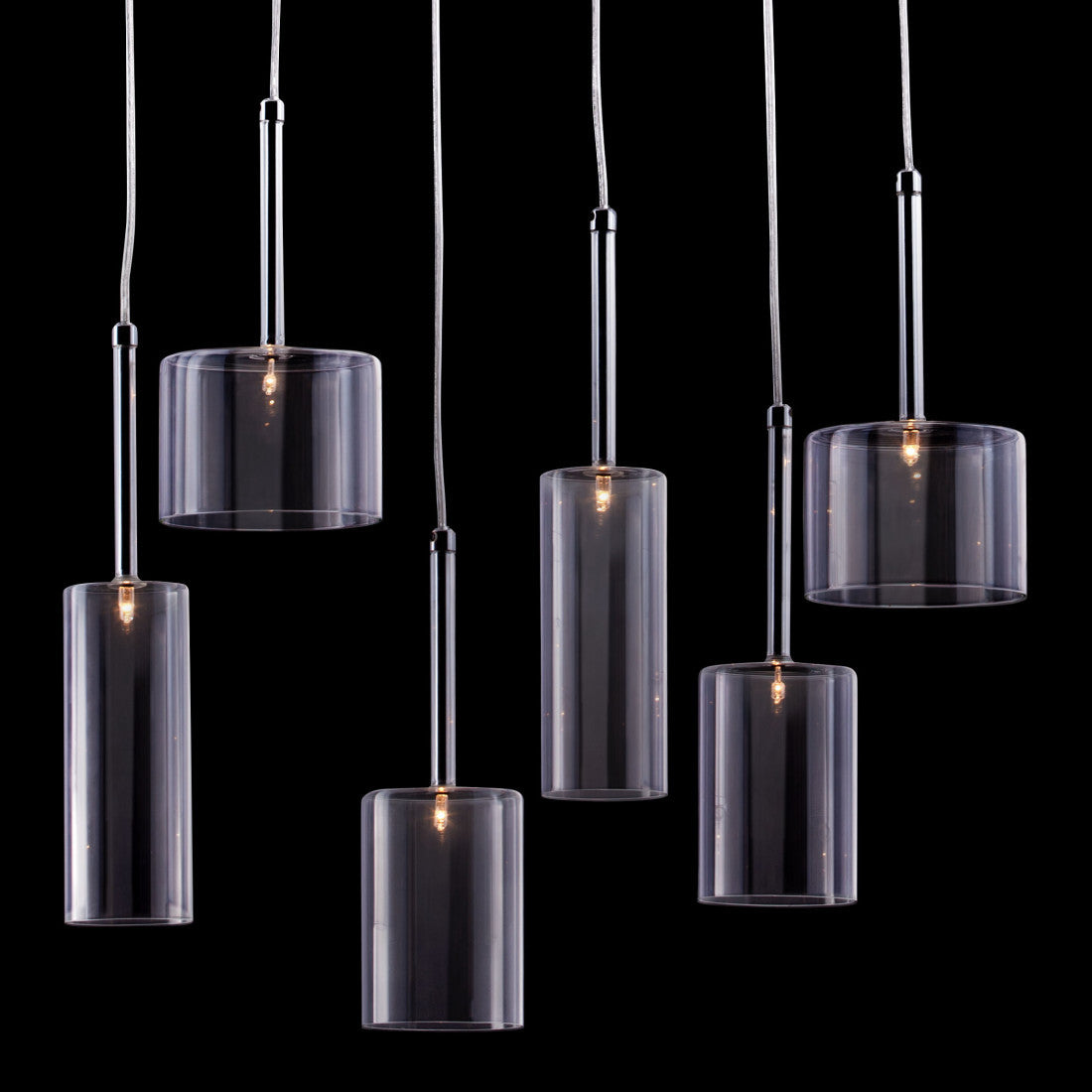 Silver Kitchen Island 6 Light Ceiling Light