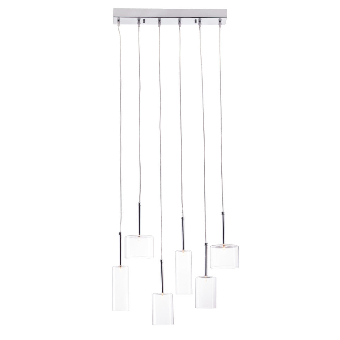 Silver Kitchen Island 6 Light Ceiling Light