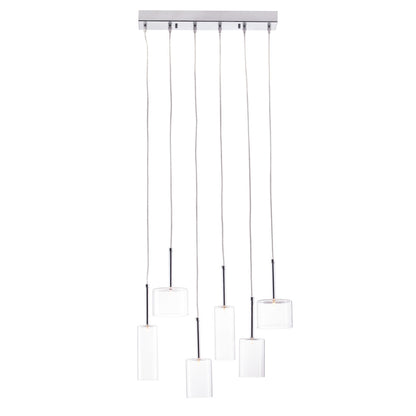 Silver Kitchen Island 6 Light Ceiling Light