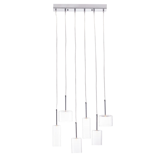 Silver Kitchen Island 6 Light Ceiling Light