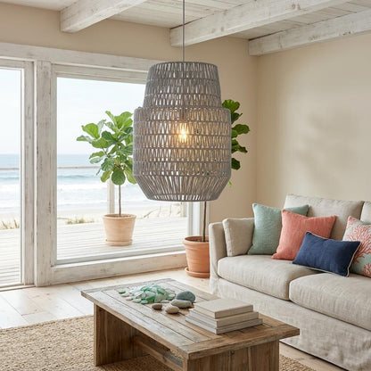Gray Night Sky Zig Zag Ceiling Lamp