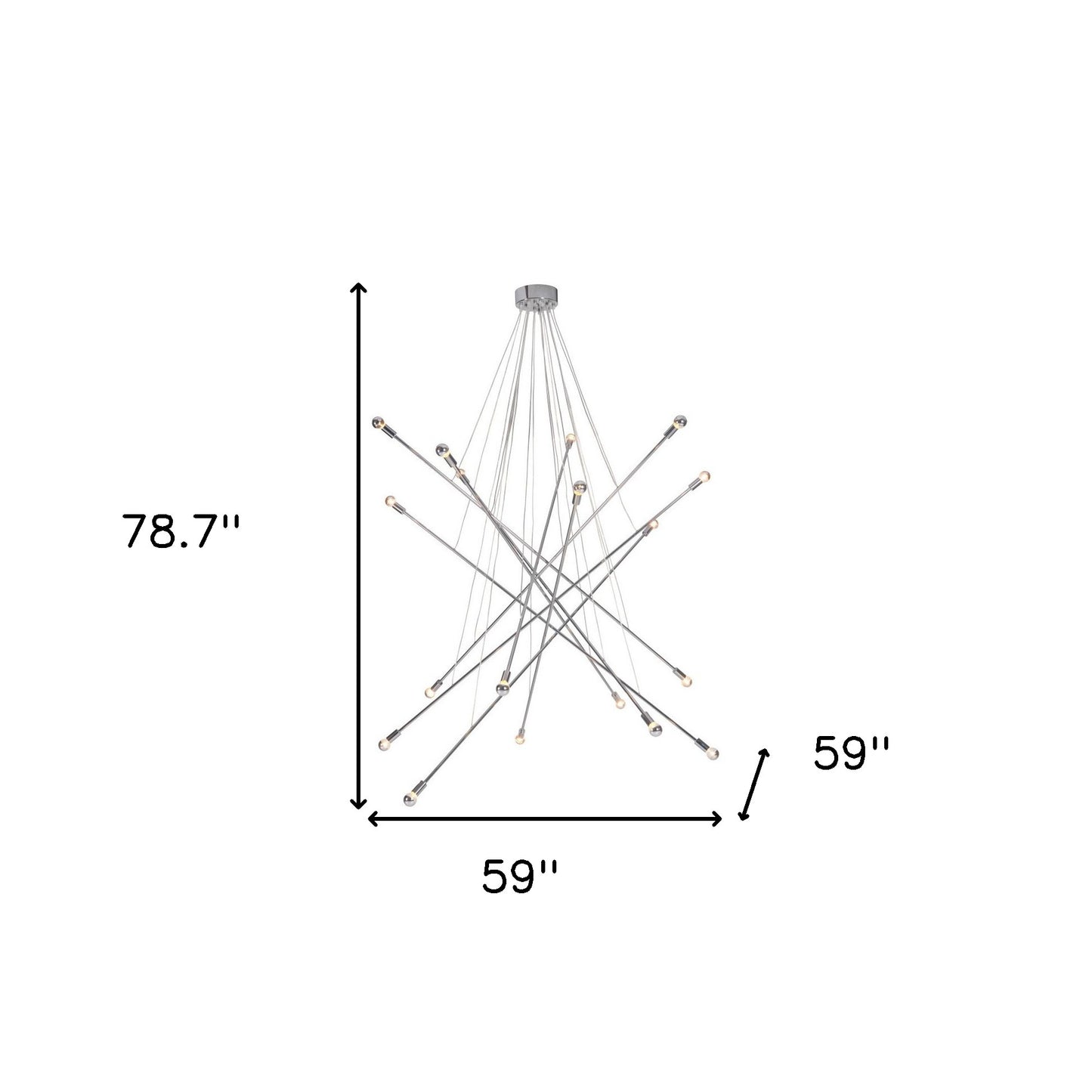 Silver Multi Light Dimmable Chandelier