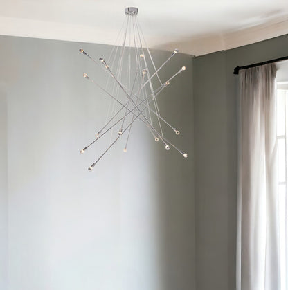 Silver Multi Light Dimmable Chandelier