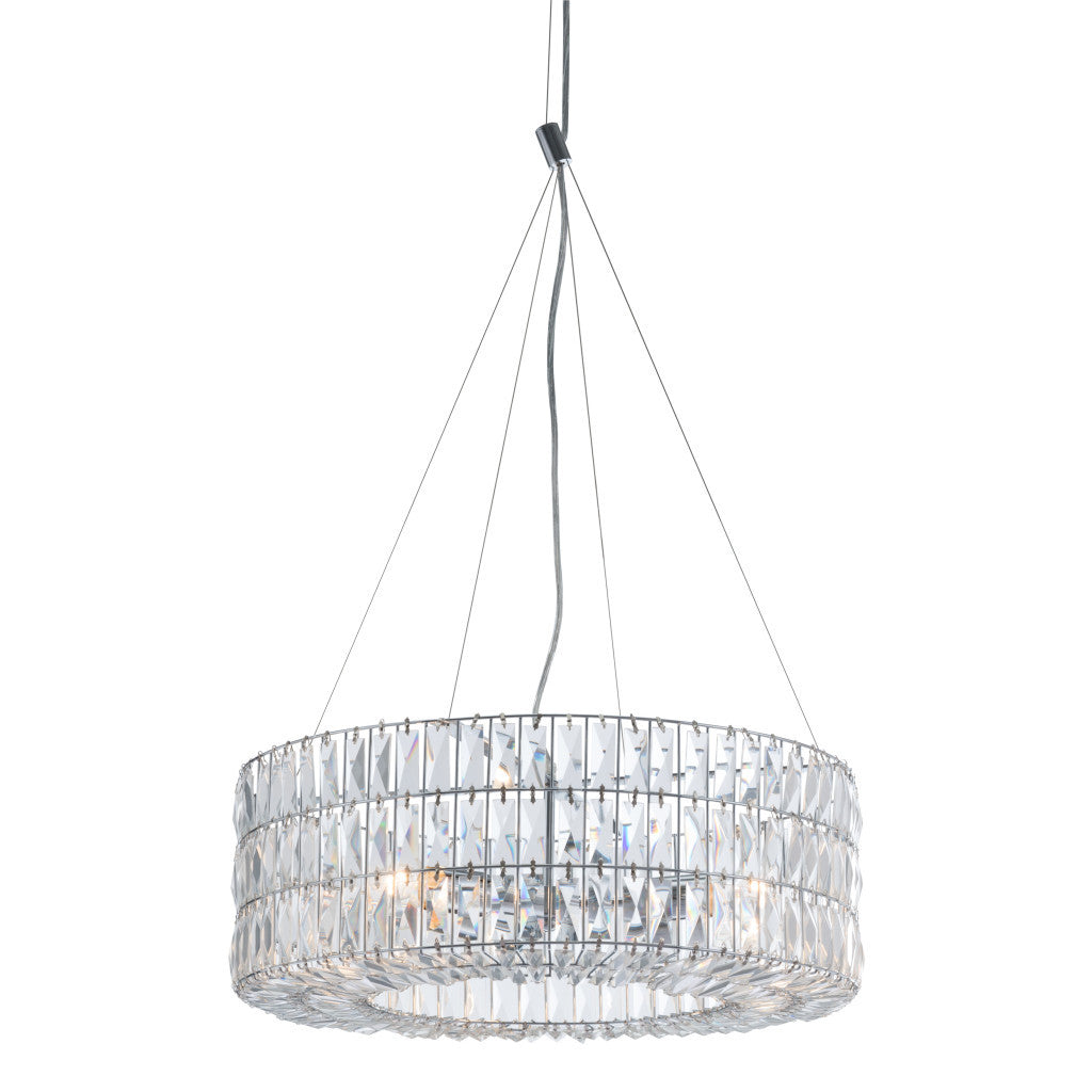 Silver Lantern Chandelier w/ Silver Shades