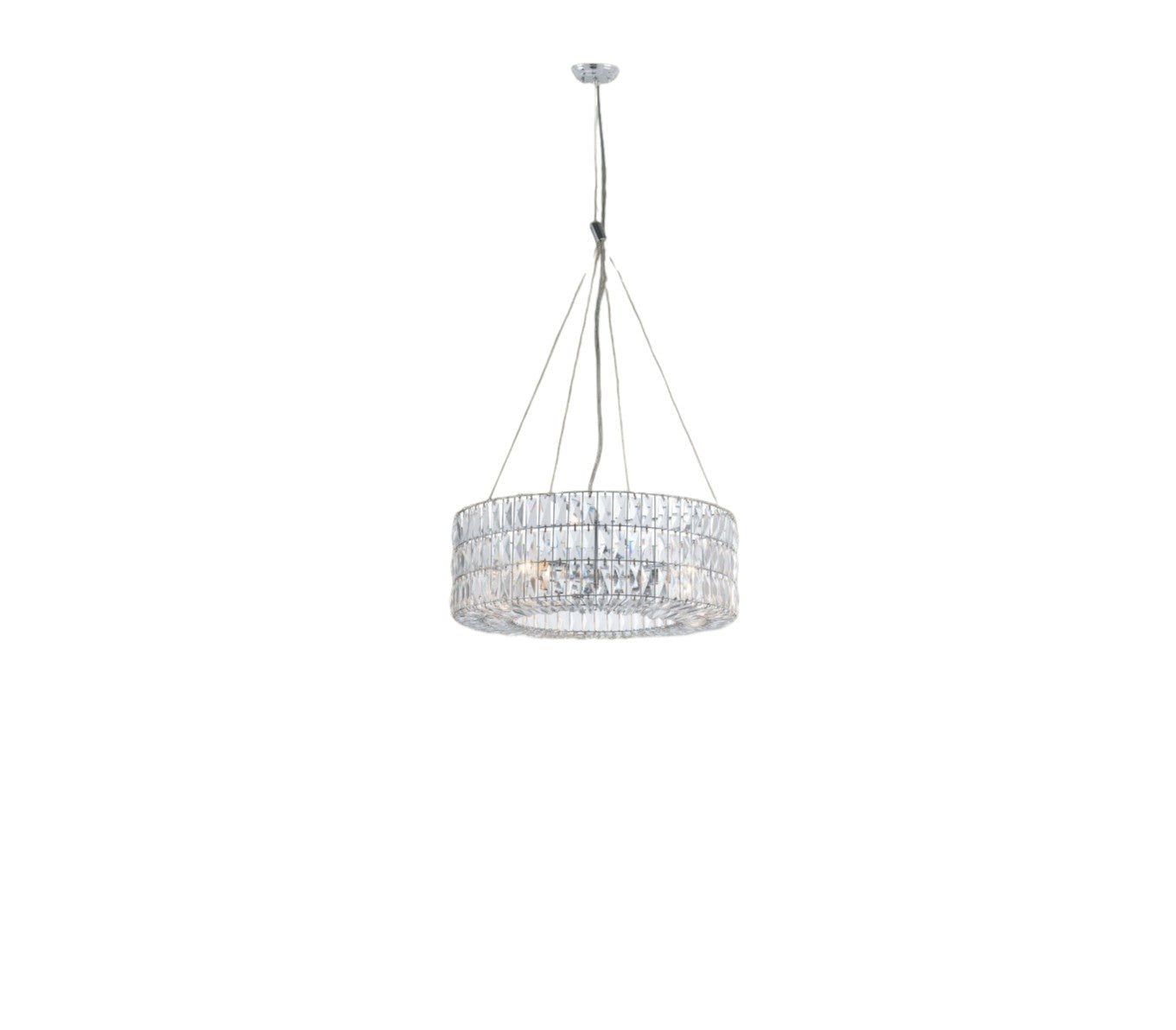 Silver Lantern Chandelier w/ Silver Shades