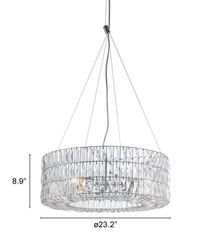 Silver Lantern Chandelier w/ Silver Shades