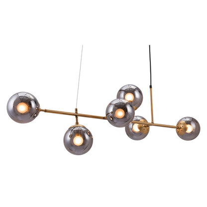 Gold Kitchen Island 6 Light Dimmable Ceiling Light