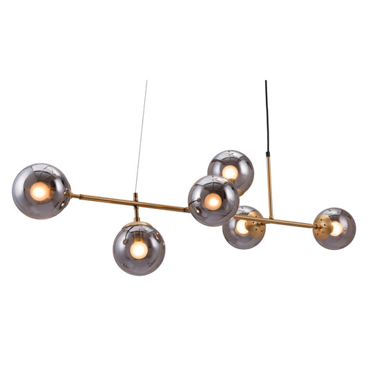 Gold Kitchen Island 6 Light Dimmable Ceiling Light